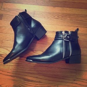 Black Vegan moto bootie